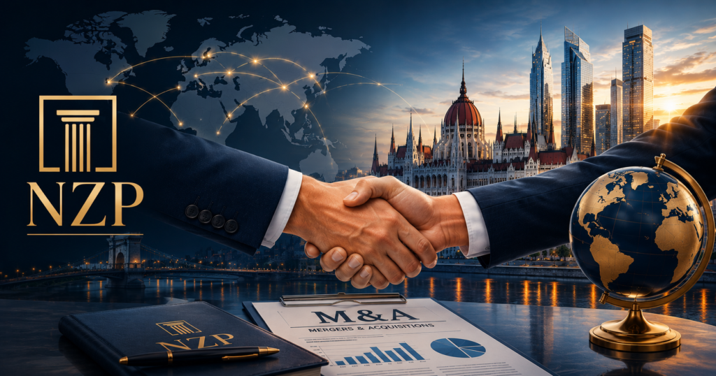 Şirket satın alma ve birleşme & devralmalar (M&A) süreçlerini temsil eden NZP Nagy Legal kurumsal görseli. Uluslararası yatırım, hukuki danışmanlık ve sınır ötesi şirket satın alma hizmetleri.